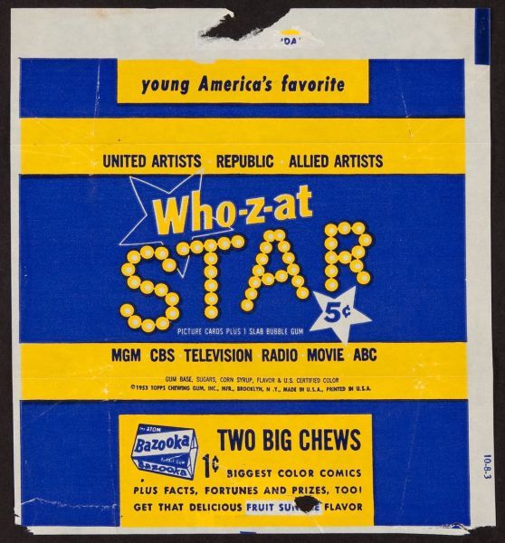 1953 Topps Who-Z-At Star